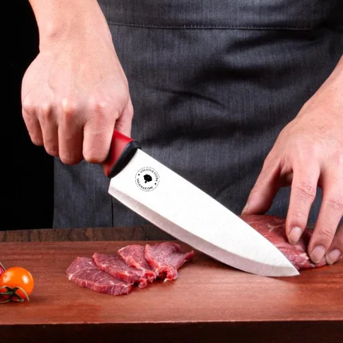 Vista 3 de Cuchillo de cocina de 8 pulgadas, cuchillo de chef de grado alimenticio, cuchillo de cocina profesional con mango de polipropileno antideslizante