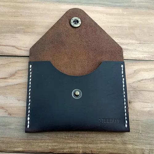 Vista 6 de Handmade Business Credit ID Card Case Card holder Pocket Credit Card Holder Slim Wallet Leather front pocket Wallet