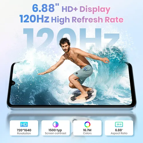 Vista 4 de FOSSIBOT Teléfono celular S5 Pro Android 15, teléfono inteligente de 32 GB+256 GB/2 TB, teléfono con batería HD 6000 mAh, teléfonos de 50 MP+8 MP S5