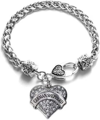 Vista 39 de Inspired Silver - Pulsera de plata con dije de corazón pavé con joyas de circonita cúbica