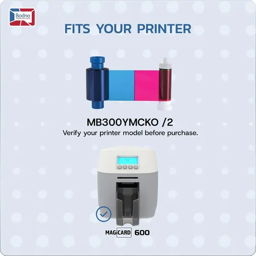 Vista 2 de Bodno 2 x Magicard 600 Impresora MB300YMCKO Cinta de Color – YMCKO – 300 Impresiones Software Demo Card