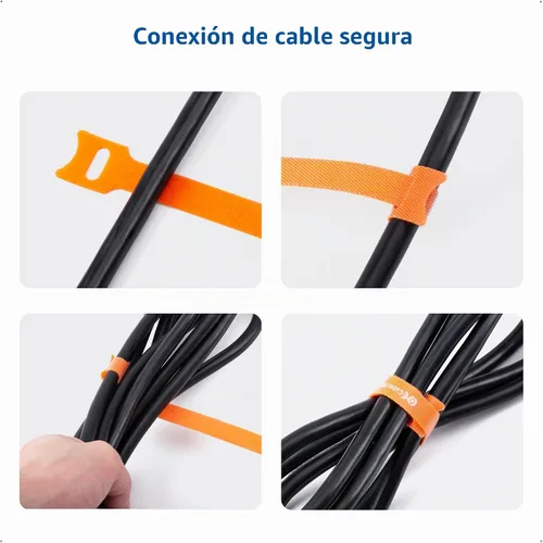 Vista 4 de Cable Matters 100 paquetes de bridas de 8.0 pulgadas con gancho y bucle, bridas de cable reutilizables con 42 libras de fuerza de tracción