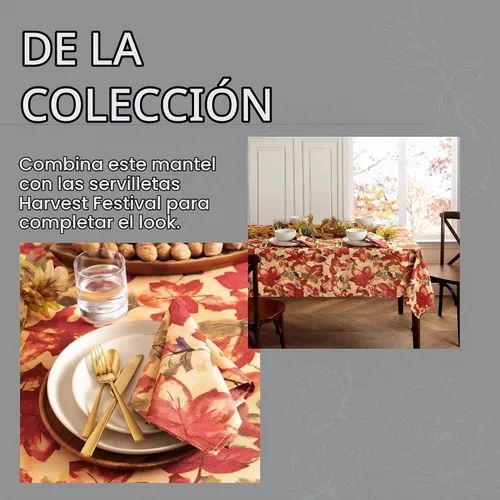 Vista 5 de Elrene Home Fashions - Mantel con diseño de festival de cosecha de otoño, 60 x 84 pulgadas, rectangular
