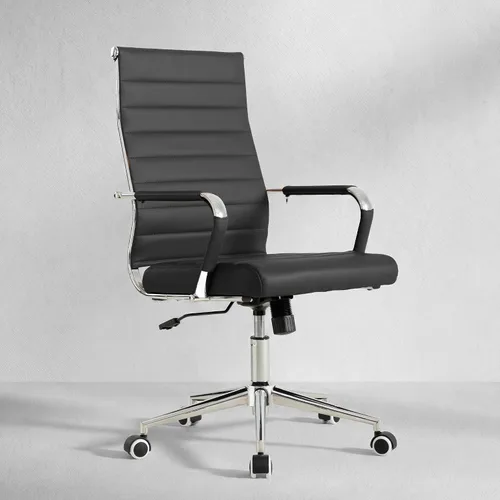 Vista 8 de Okeysen Office Desk Chair, Ergonomic Leather Modern Conference Room Chairs, Executive Ribbed Height Adjustable Swivel Rolling Chair for Home Office