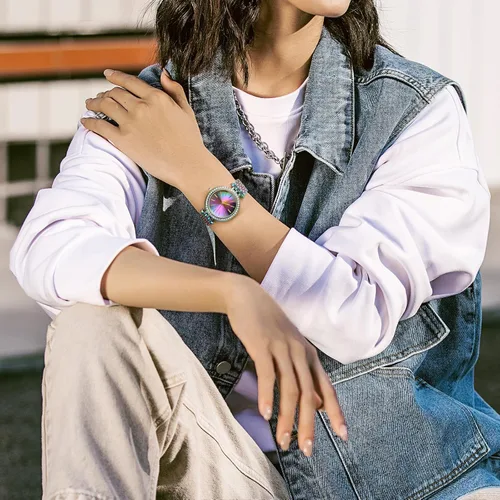 Vista 5 de Bisley Reloj de 1.417 in para mujer, bandas de metal, fácil de leer, esfera de moda, impermeable, analógico