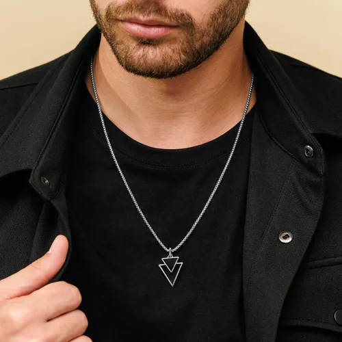 Vista 11 de Galis Collar para hombre, collar de cadena de plata de acero inoxidable de alta calidad para hombres, no se deslustra, cadenas para hombres