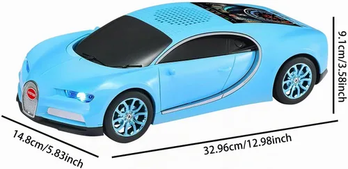 Vista 9 de WSTER Altavoz Bluetooth de lujo modelo de automóvil deportivo con sonido HD, emparejamiento estéreo TWS, pantalla de visualización, micrófono Azul
