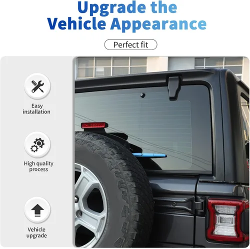 Vista 3 de Kit de moldura de cubierta de limpiaparabrisas delantero y trasero para Jeep Wrangler JL JLU y Gladiator JT 2018-2021 (azul bebé)