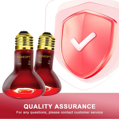Vista 6 de 75W Reptile Heat Lamp Bulb, Infrared Heat Emitter Red Heat Lamp for Reptile Amphibian, Infrared Basking Spot Light Bulb,Red Heat Lamp for