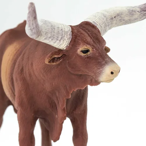 Vista 5 de Safari Ltd. Watusi Figura de toro – Figura detallada de vaca de plástico de 6 pulgadas – Juguete educativo de animales de granja para niños, niñas