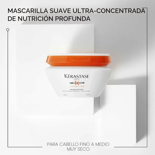 Vista 5 de Kérastase Nutritive Masquintense Máscara Para Cabello Fino a Medio Seco - Nutre y Acondiciona Profunda y Efectivamente, Con Proteínas Vegetales