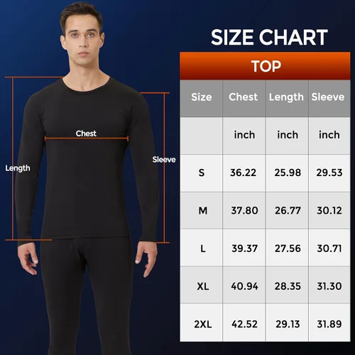 Vista 5 de CL convallaira Thermal Compression Shirts for Men, Long Johns Underwear Pant Tops and Bottoms Base Layer
