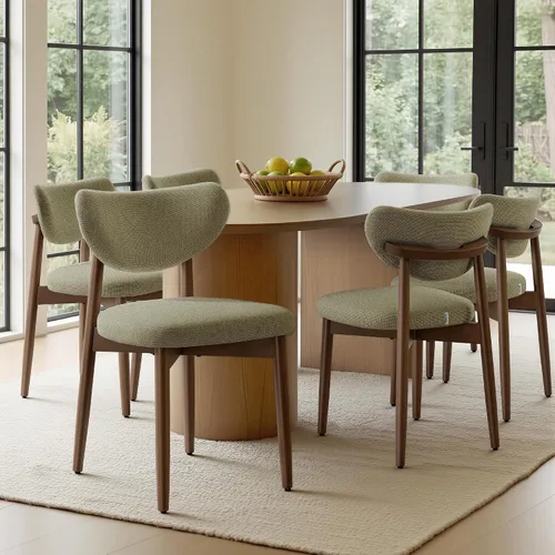 Vista 14 de VASAGLE Juego de 2 sillas de comedor de madera, sillas de cocina tapizadas Cappuccino Beige