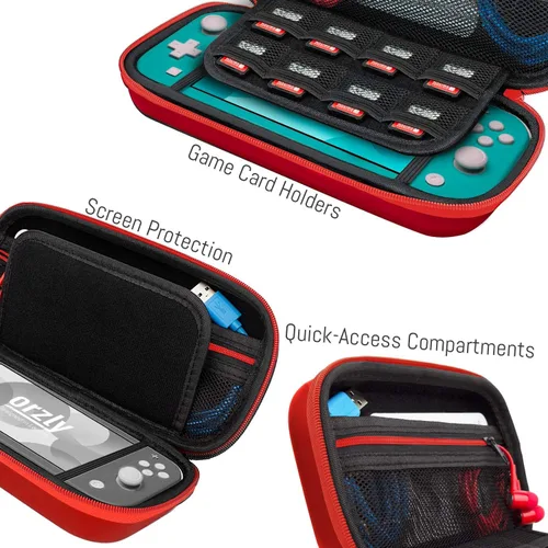 Vista 5 de Funda de transporte para Nintendo Switch Lite Funda de transporte portátil con almacenamiento para juegos y accesorios Switch Lite