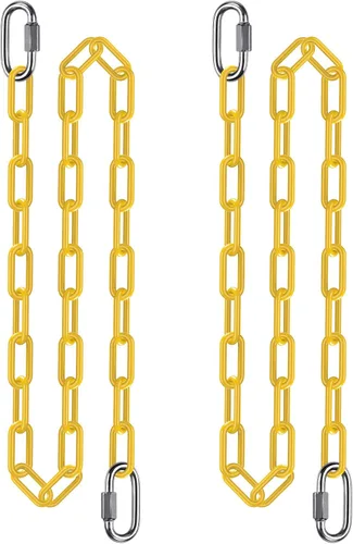 Vista 23 de 2 cadenas colgantes resistentes de 20 pulgadas con ganchos, cadena de extensión de columpio, color negro
