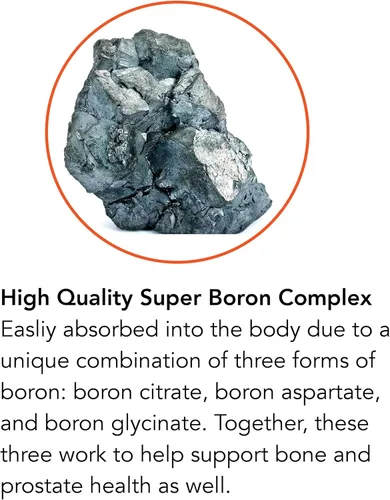Vista 5 de Botanic Choice Super Boro Complex (3 mg) - Promueve la salud ósea y de la próstata mediante la metabolización del calcio y el magnesio - 3 formas