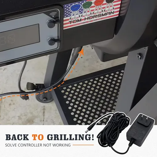 Vista 6 de YAOAWE Adaptador de corriente de repuesto para parrilla Char-Griller Gravity Fed 980 y E6480 Akorn Auto-Kamado Charcoal Grill, pieza de cable