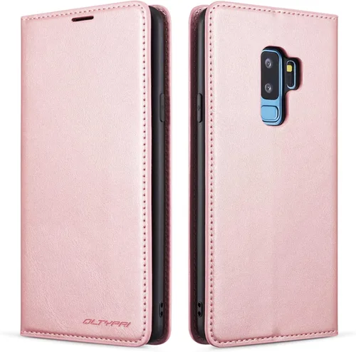 Vista 20 de QLTYPRI Funda para Samsung Galaxy S8, funda de piel sintética premium TPU parachoques con tarjetero Kickstand adsorción magnética oculta a prueba