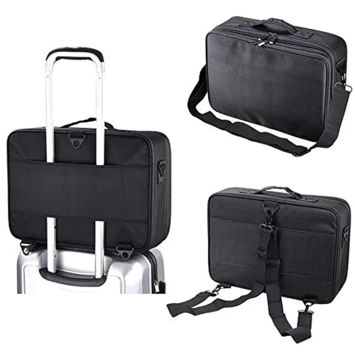 Vista 6 de Estuche de viaje para maquillaje, organizador de cosméticos, bolsa de almacenamiento portátil para artistas, con divisores ajustables