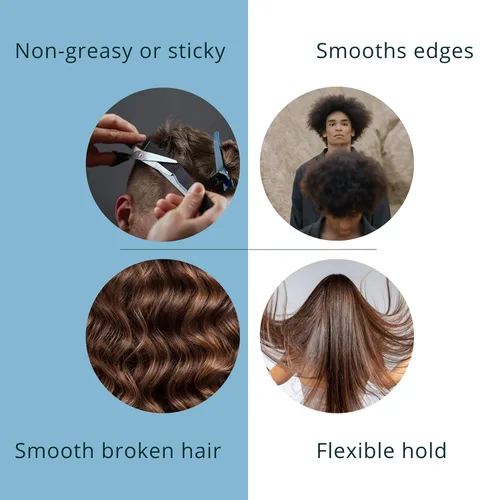 Vista 6 de Morfose Deep Aqua - Cera de gel para el cabello con 5 sujeciones flexibles brillantes y fuertes, gestiona los vuelos, trenzas y rizos, peinado