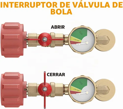 Vista 4 de Adaptador de codo de repuesto de propano QCC1 de 1 a 20 libras, adaptador de codo de repuesto de propano con medidor y válvula de control