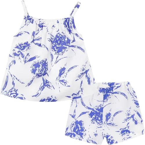 Vista 39 de LittleSpring Conjunto de verano para niñas con camiseta sin mangas y pantalones cortos florales