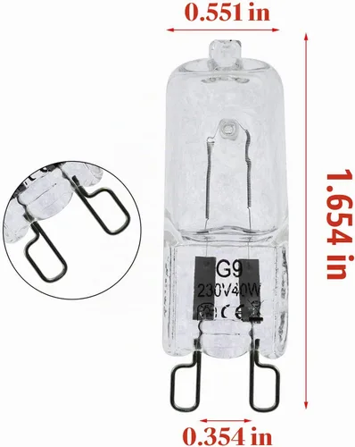 Vista 3 de Bombilla halógena 10PCS G9 T4 230V 40W base bi-pin bombillas halógenas blancas cálidas