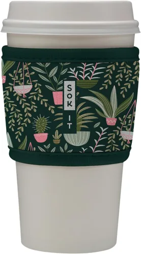Vista 112 de Sok It HotSok Coffee & Tea - Funda de neopreno con aislamiento reutilizable (floral abstracto)