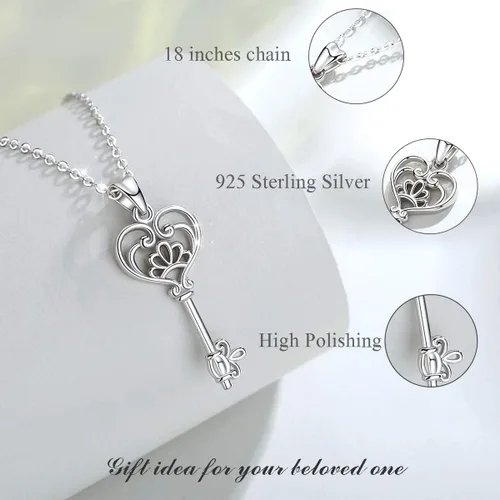 Vista 4 de EUDORA Collar de plata de ley 925 con moneda Hécate, Athena, Perséfono, Nyx, diosa de la luna triple, diosa celta, rueda de Hécate, llave, regalo