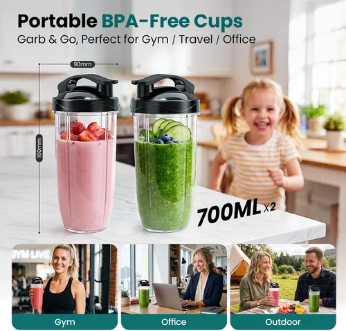 Vista 3 de Smoothie Blender Grinder Combo, Countertop Blender Smoothies and Shakes