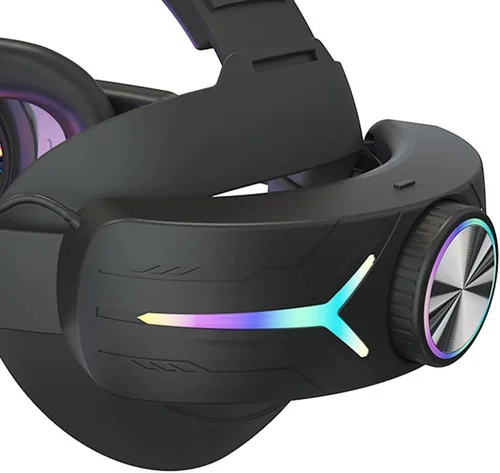 Vista 8 de AZURAOKEY Head Strap Battery Pack for Meta Quest 3, Replacement Elite Strap 8000mAh Enhanced Comfort and Extended Gaming Time with RGB Light for
