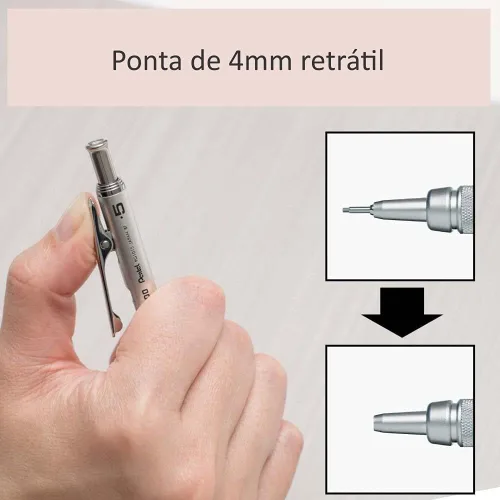 Vista 4 de Pentel Packaged Graph Gear 1000 - Lápiz de dibujo automático, 0.020 in, detalles grises, 1 lápiz (XPG1015)