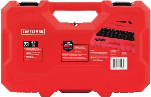 Vista 3 de CRAFTSMAN Juego de llaves de impacto profundo, SAE, 1/2 pulgada, 23 piezas (CMMT16970)