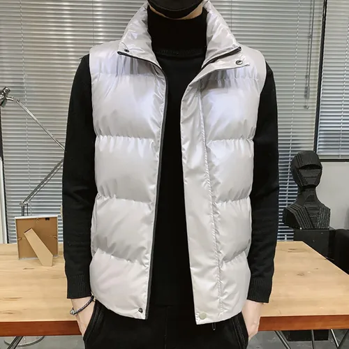 Vista 4 de SJWCLYS Chaleco de invierno para hombre, chaleco de invierno para exteriores, ropa de exterior, extraíble, acolchado, sin mangas, con capucha