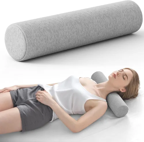 Vista 17 de Almohada Cervical de Rollo, Almohadas de Soporte Cervical de Espuma Viscoelástica, Almohadas de Cuello Redondas, Almohadas Cilíndricas de Refuerzo