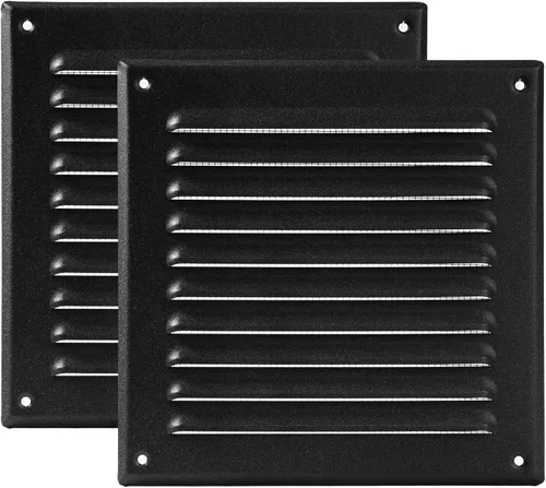 Vista 13 de Vent Systems - Cubierta de rejilla de ventilación de aire de alero rectangular de metal negro de 3 x 10 pulgadas (interior), deflector