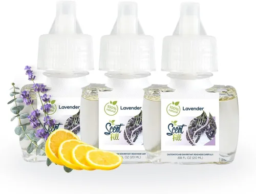Vista 17 de Scent Fill Ambientador 100% natural de cereza y almendra con enchufe, recambios de aceite perfumado, 3 recambios