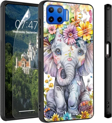 Vista 75 de Funda para Motorola Moto Edge 2022, cubierta trasera de vidrio templado con protector de pantalla, funda protectora a prueba de golpes para Motorola