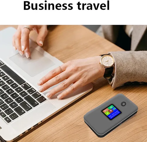 Vista 6 de 4G LTE Mobile WiFi Hotspot Enrutador portátil con ranura para tarjeta SIM 300Mbps 2.4G 5.8G Pantalla LCD de doble banda para viajes Camping Negocios