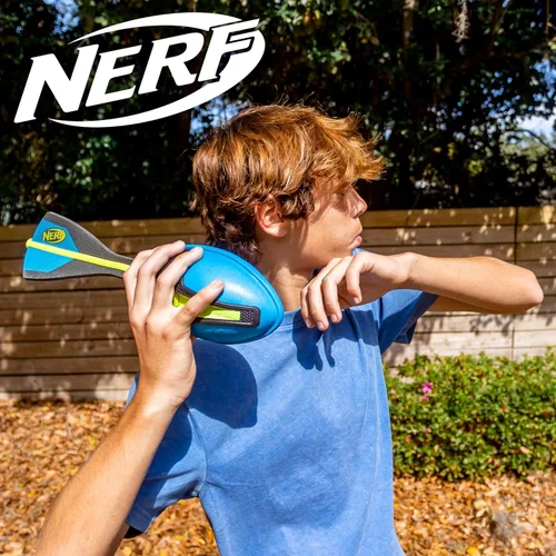 Vista 6 de Nerf Vortex - Fútbol Ultra Grip, diseñado para atrapar fácilmente, silbato Negro/Azul/Amarillo