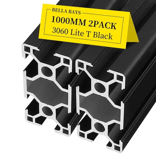 Vista 8 de BELLA BAYS 4 unids 39.37 pulgadas 39.370 in 3030 ranura T perfil de extrusión de aluminio estándar europeo anodizado negro extruido lineal guía