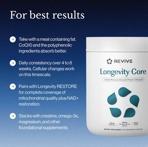 Vista 5 de Revive MD Longevity Core Suplemento para el envejecimiento saludable, 30