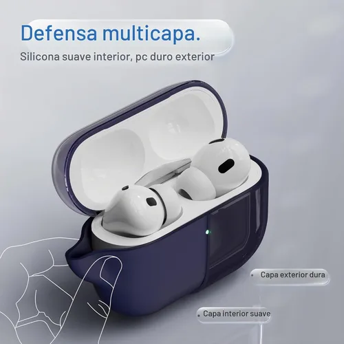 Vista 2 de Funda para AirPods Pro 3 Never-Sretch-Out DamonLight a prueba de golpes, funda protectora de silicona semidura compatible con Apple Airpods Pro