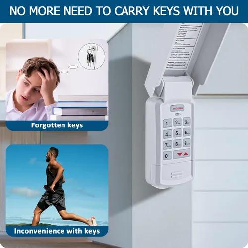 Vista 4 de Teclado universal para puerta de garaje, para Genie Overhead Liftmaster Chamberlain Craftsman Wayne Teclado de puerta de garaje 877MAX 377LM 877LM