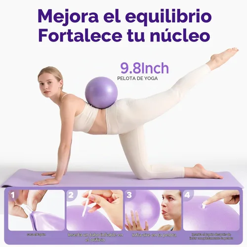 Vista 4 de Pilates Ring Kit for Women, Pilates Equipment Accessories, Home Workout Set with Magic Circle, Mini Exercise Ball, Ankle Resistance Bands & Yoga