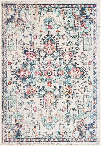 Vista 112 de Safavieh MAD473E - Tapete con diseño de medallón desgastado, bohemio elegante, colección Madison, no suelta pelos, fácil de cuidar, alto tránsito