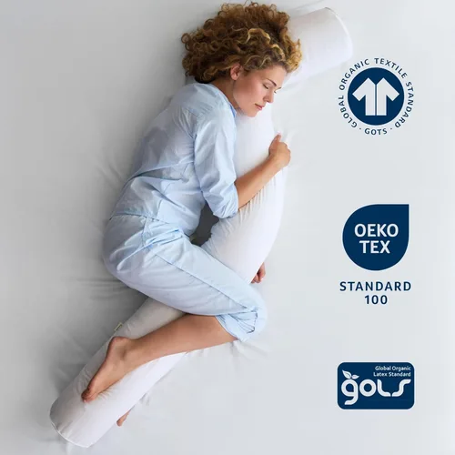 Vista 6 de Bearaby Almohada corporal - Almohadas de cuerpo completo para adultos, almohada de embarazo - Hecha de espuma de goma natural y algodón orgánico