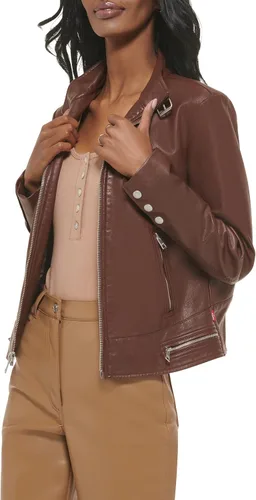 Vista 3 de Levi's Chaqueta de motocross Racer de piel sintética para mujer (estándar y plus)