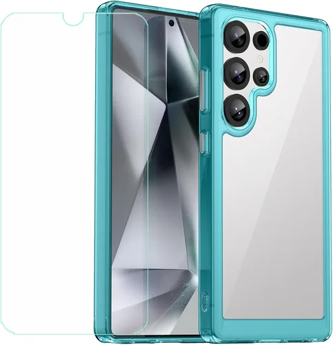 Vista 12 de TPU Cover for luckeu I25 Ultra + HD Tempered Glass, Shell Protective Back Case - 9 Hardness Anti-Scratch Screen Protector (7,25")-MFXC - Black