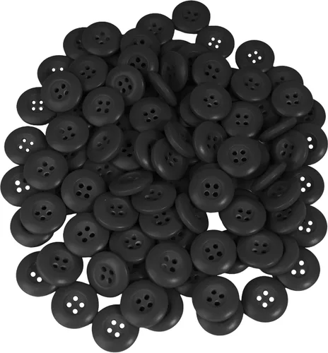 Vista 5 de Rothco Bolsa de 100 botones de repuesto BDU – Botones de plástico duradero de 4 agujeros para pantalones, camisas y chaquetas BDU Negro